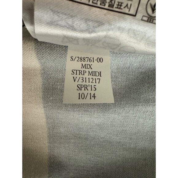 Banana Republic Black Striped Midi Skirt Ponte Knit Size 14 Chevron Fall Winter - Picture 7 of 8